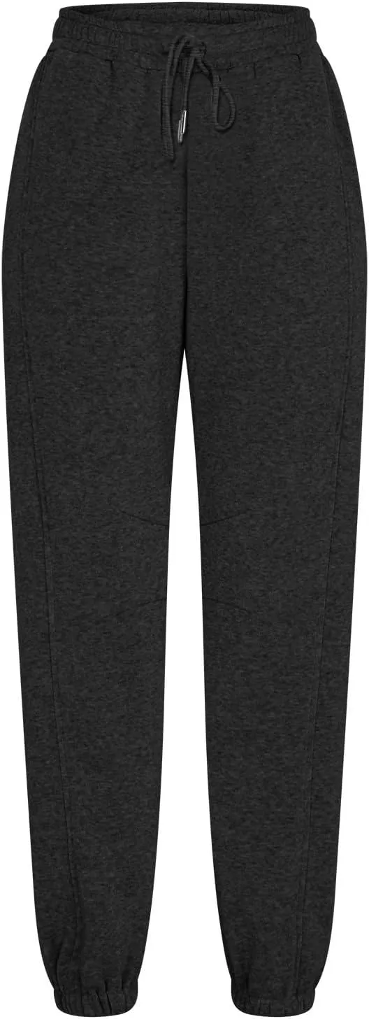 Track Pants for Women Baggy Loose Mid Rise Sweatpants Fleece Workout Active Long Jogger Sweat Pants with Pockets