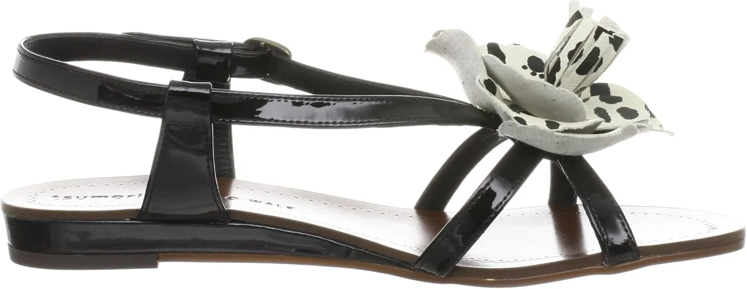 Tsumori Chisato Walk 4077 Flat Sandals with Flower Motif