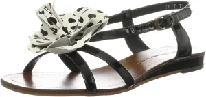 Tsumori Chisato Walk 4077 Flat Sandals with Flower Motif