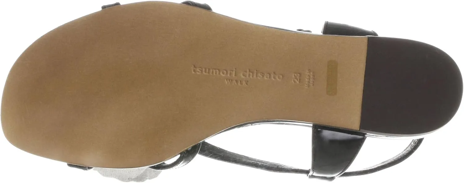 Tsumori Chisato Walk 4077 Flat Sandals with Flower Motif