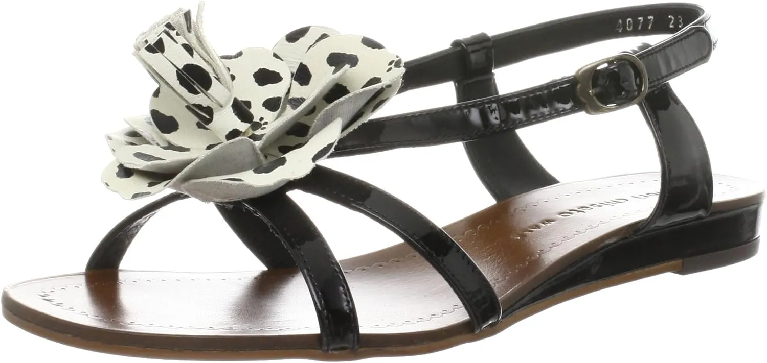 Tsumori Chisato Walk 4077 Flat Sandals with Flower Motif