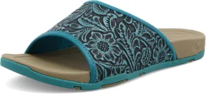 Twisted X Women's Sandal, Round Toe, Dark Teal & Teal, 9 M