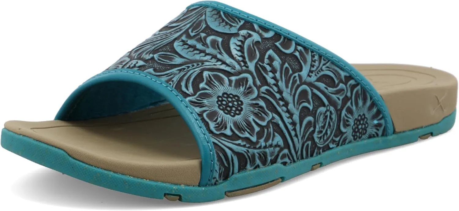 Twisted X Women's Sandal, Round Toe, Dark Teal & Teal, 9 M