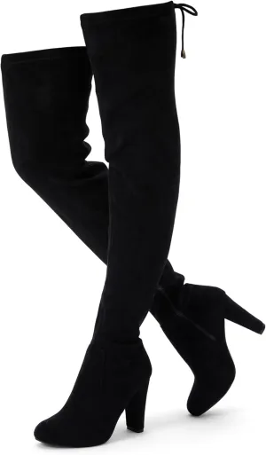 Vepose Women's 992 Thigh High Over The Knee Boots, Suede Long Boots with High Heel and Inner Zipper