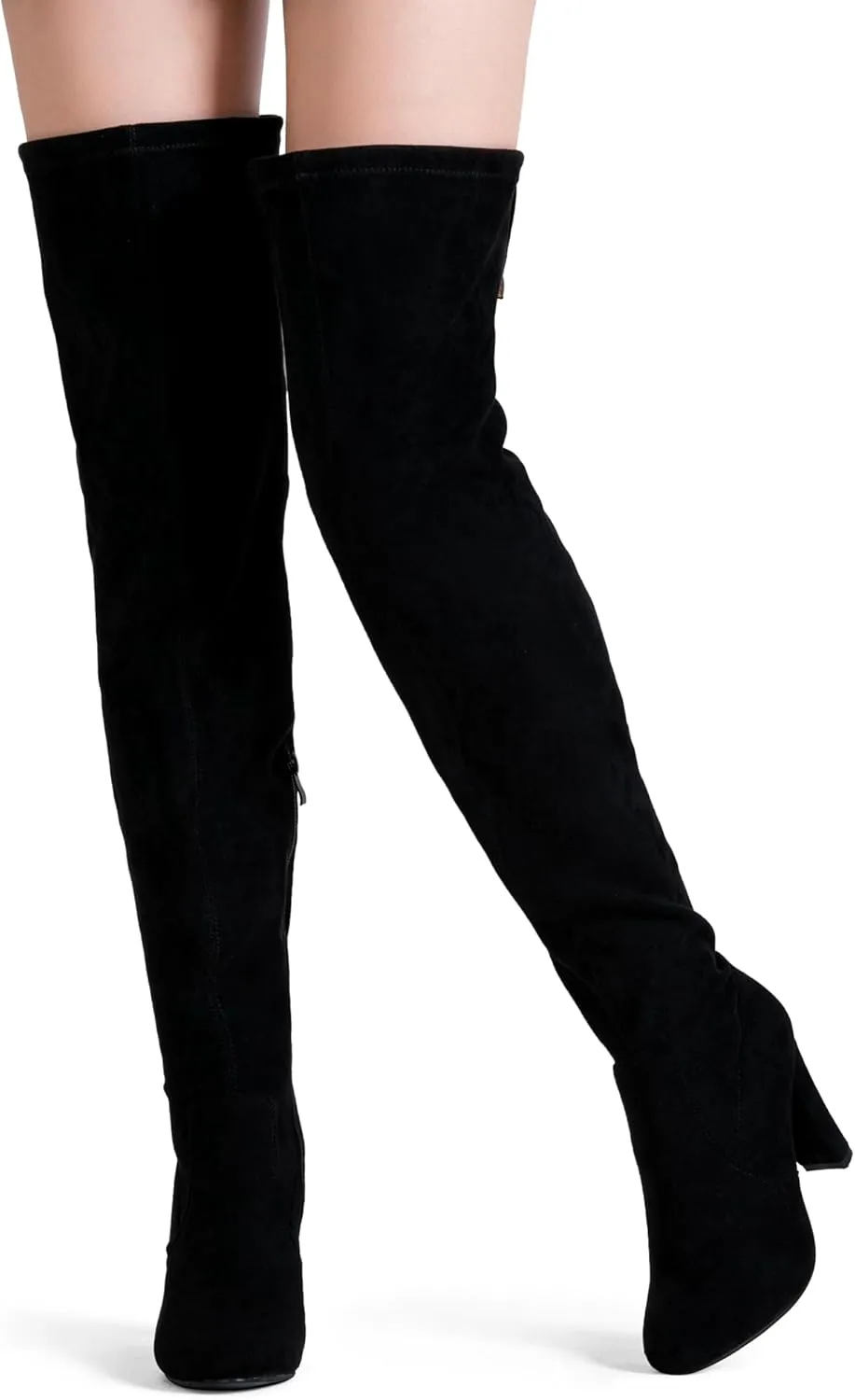 Vepose Women's 992 Thigh High Over The Knee Boots, Suede Long Boots with High Heel and Inner Zipper