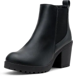 Vepose Women’s Ankle Chunky Heeled Boots Platform Chelsea Retro Short 999 Booties with Zipper