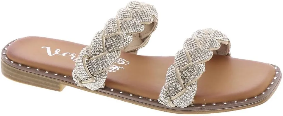 Very G Gypsy Jazz Womens Twisty Rhinestone Top Fashion Sandal