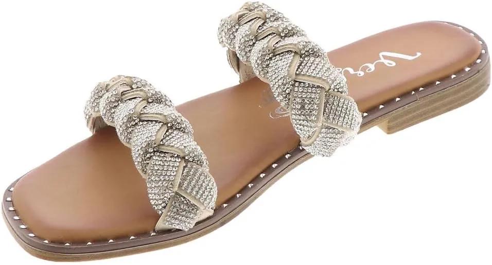Very G Gypsy Jazz Womens Twisty Rhinestone Top Fashion Sandal