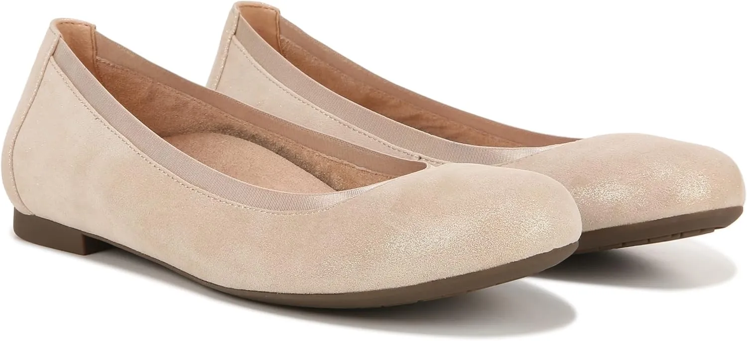 Vionic Women’s Ballet Flat Anita- Supportive Round Toe Dress Shoes That Include a Built-in Arch Support Insole That Corrects Pronation and Helps Heel Pain Relief, Plantar Fasciitis, Sizes 5-12
