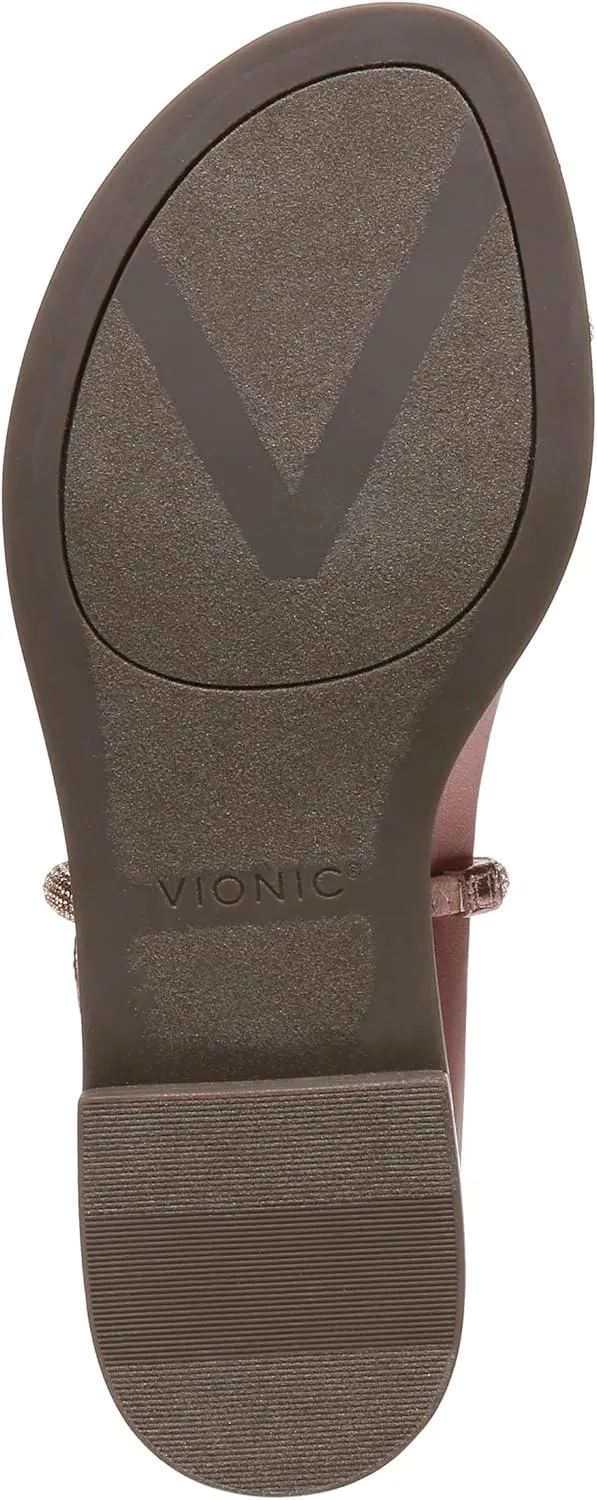 Vionic Women's Citrine Prism Flat Comfort Sandal- Supportive Slide Walking Sandals That Includes an Orthotic Insole and Cushioned Outsole for Arch Support, Medium and Wide Widths