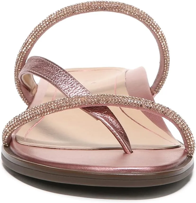 Vionic Women's Citrine Prism Flat Comfort Sandal- Supportive Slide Walking Sandals That Includes an Orthotic Insole and Cushioned Outsole for Arch Support, Medium and Wide Widths