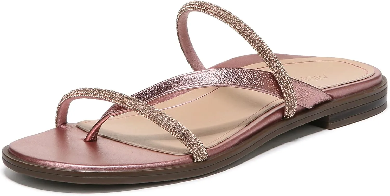 Vionic Women's Citrine Prism Flat Comfort Sandal- Supportive Slide Walking Sandals That Includes an Orthotic Insole and Cushioned Outsole for Arch Support, Medium and Wide Widths