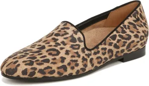 Vionic Womens North Willa Comfort Flats- Supportive Walking Shoes for Heel Pain, Plantar Fasciitis with an Arch Support Brown Leopard Leather 6 Medium