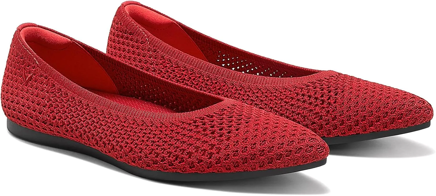 VIVAIA Aria 5 Functional Women's Flats Slip on Pointed-Toe Flats Shoes with Arch Support Counter Padding Washable Ballet Shoes for Work