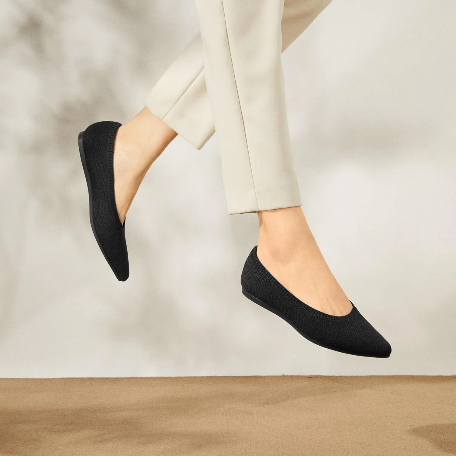 VIVAIA Aria 5 Functional Women's Flats Slip on Pointed-Toe Flats Shoes with Arch Support Counter Padding Washable Ballet Shoes for Work