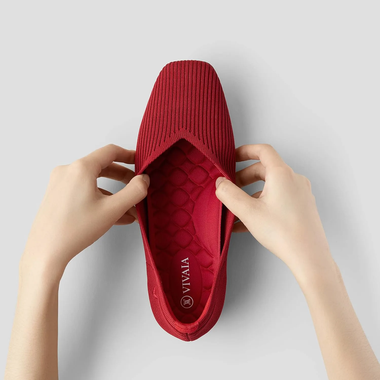 VIVAIA Margot Walker Women's Lightweight Square Toe V Cut Flats Slip on Washable Casual Flats
