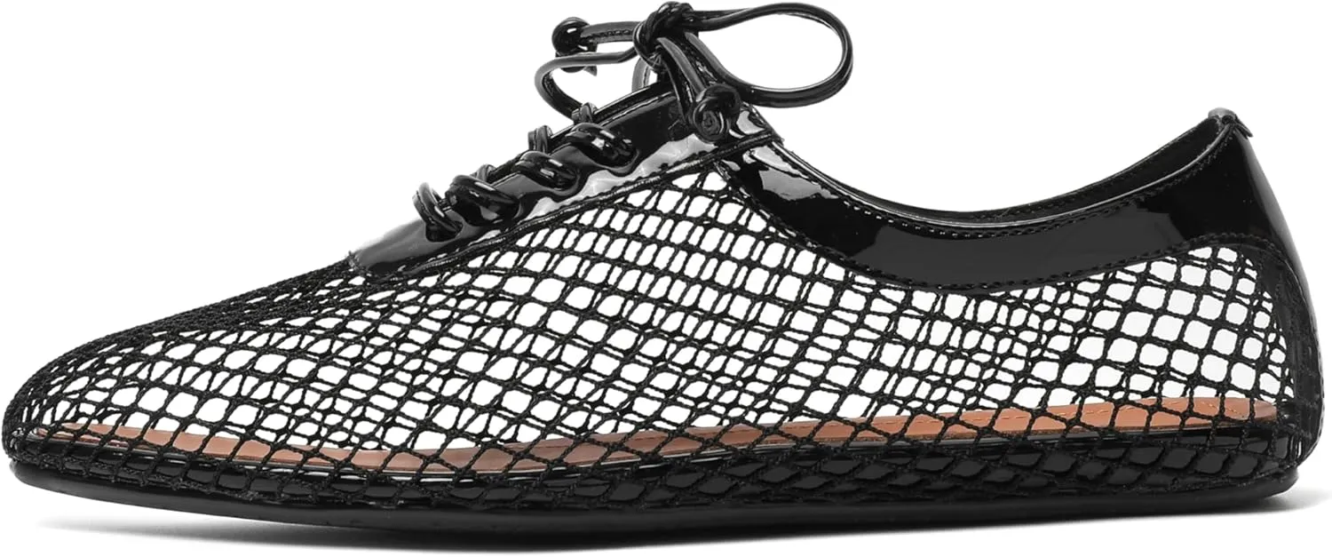 vivianly Mesh Ballet Flats Shoes for Women Flats Comfortable Dressy Round Toe Mesh Flats Fishnet Mary Jane Flats for Events Party Leisure