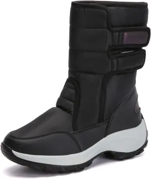 Warm Snow Boots for Women Winter High Top Bootie Anti-Slip Fur Lined Ankle Short Boots Waterproof Slip On Outdoor Shoes
