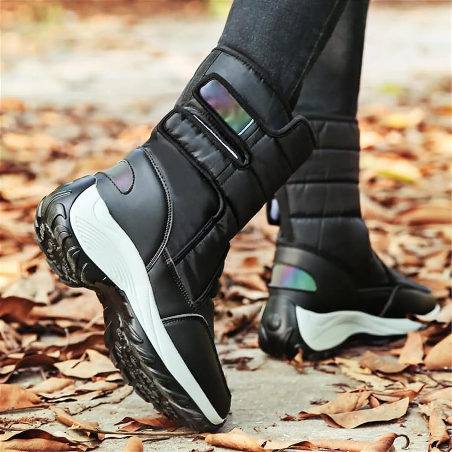Warm Snow Boots for Women Winter High Top Bootie Anti-Slip Fur Lined Ankle Short Boots Waterproof Slip On Outdoor Shoes