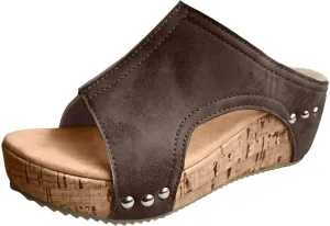 Wedges Sandals for Women Dressy 2025 Open Toe Cutout Zipper Chunky Heeled New Hollow Slip on Summer Beach Boho Mouth for Fish On Comfortable Outdoor Retro Comfy Orthotic Peep Black Shoes