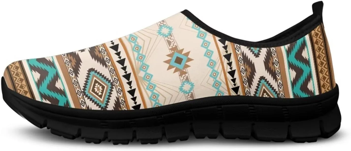 Western Aztec Slip on Shoes for Men Casual Sport Shoes Hands Free Shoes No Laces Casual Loafers Running Sneakers