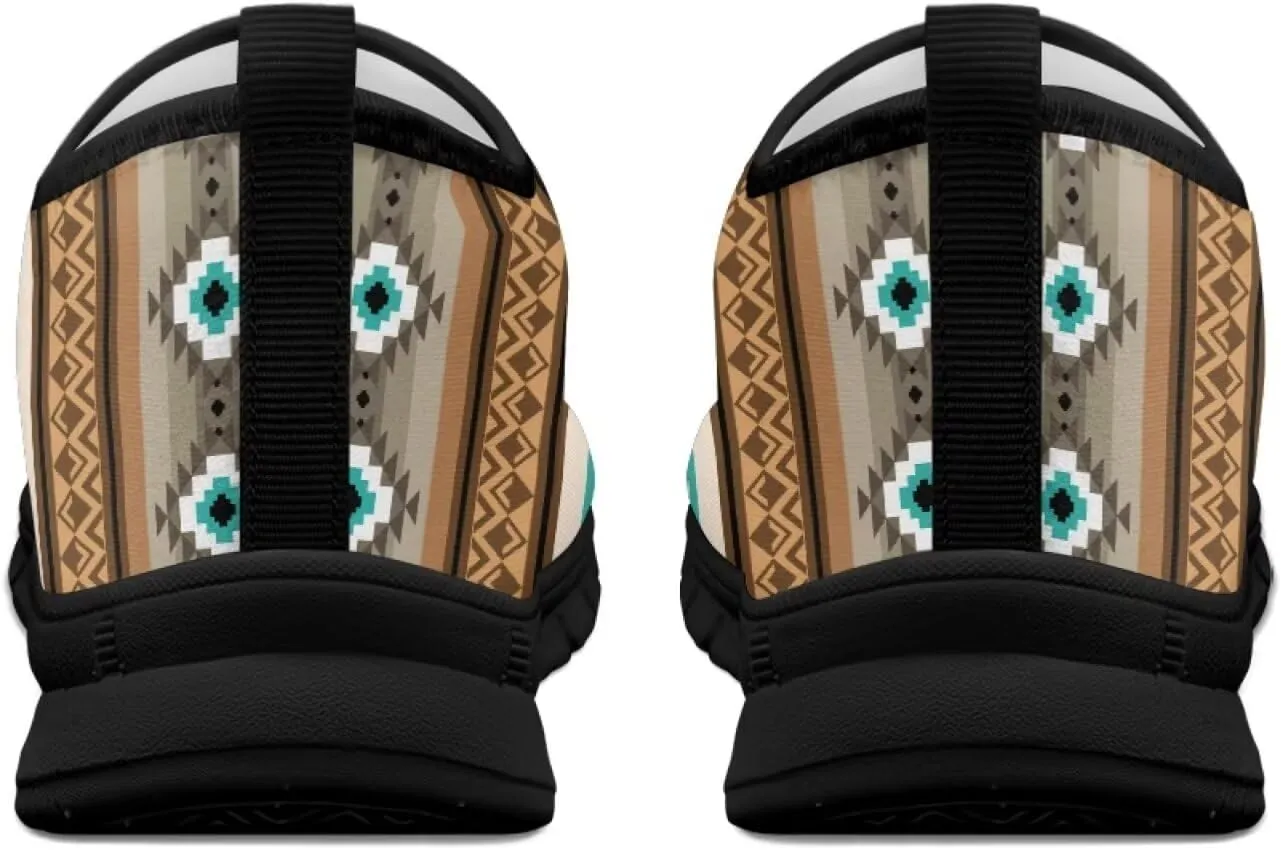 Western Aztec Slip on Shoes for Men Casual Sport Shoes Hands Free Shoes No Laces Casual Loafers Running Sneakers