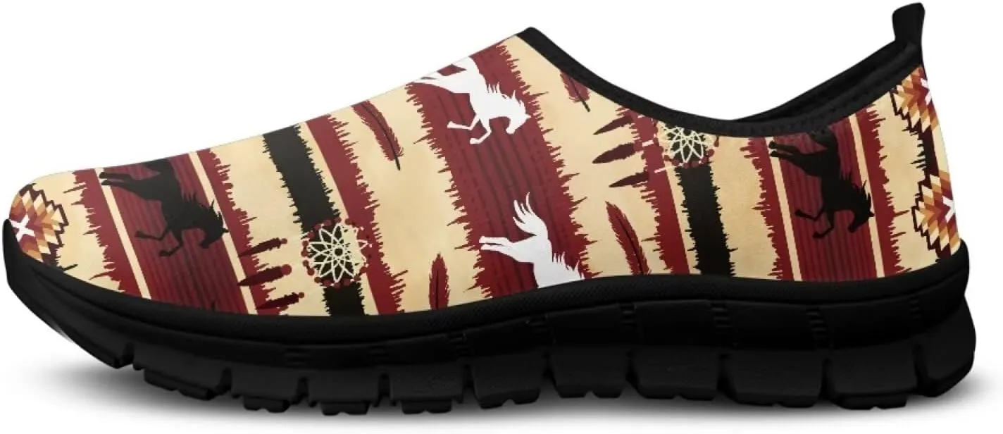 Western Aztec Slip on Shoes for Men Casual Sport Shoes Hands Free Shoes No Laces Casual Loafers Running Sneakers