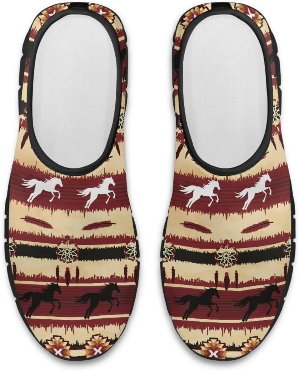 Western Aztec Slip on Shoes for Men Casual Sport Shoes Hands Free Shoes No Laces Casual Loafers Running Sneakers