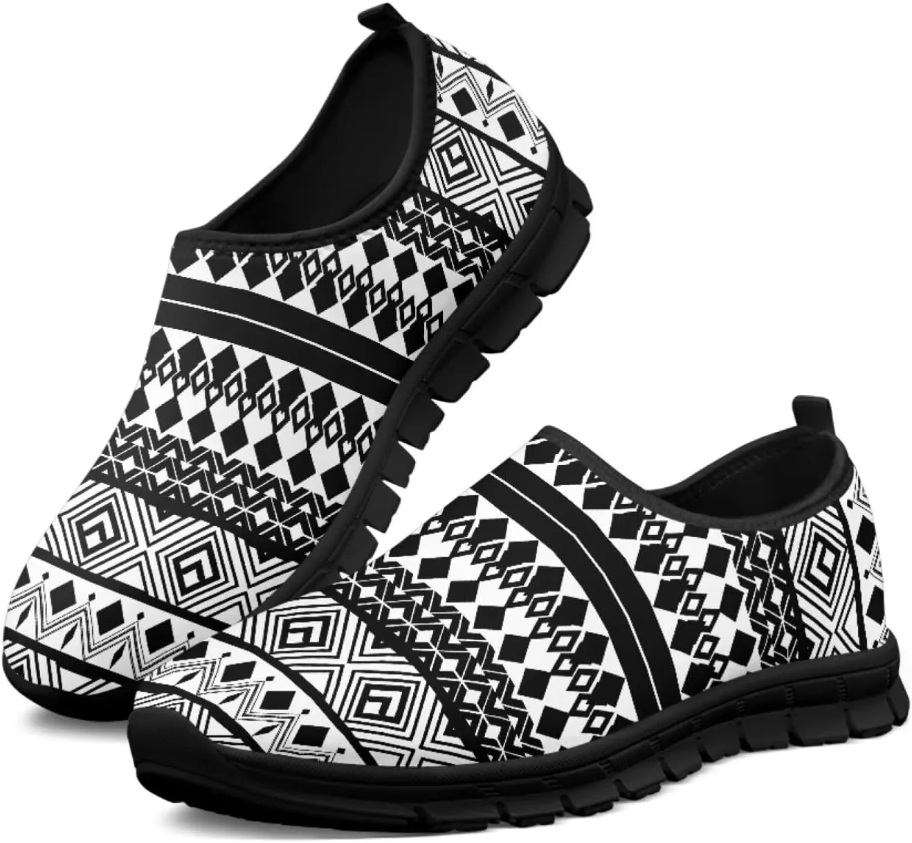 Western Aztec Slip on Shoes for Men Casual Sport Shoes Hands Free Shoes No Laces Casual Loafers Running Sneakers