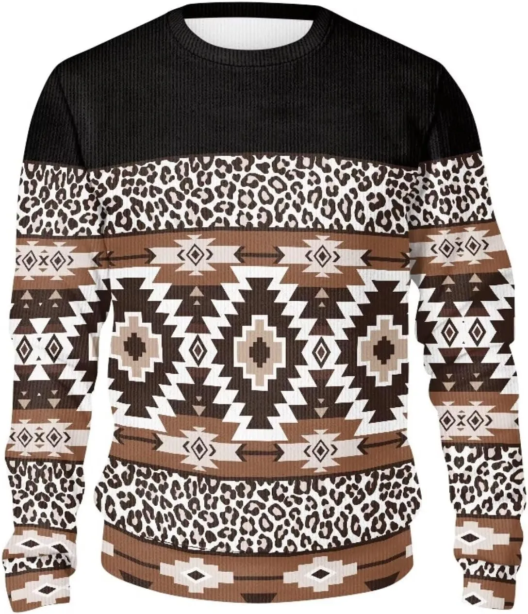 Western Shirt for Womens Native American Aztec Print Crewneck Sweatshirt Pullover