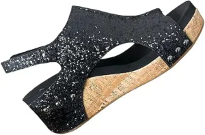 Wide Width Platform Wedge Sandals For Women Summer Dressy,Womens Open Toe Buckle Ankle Strap Cork Orthopedic Sandals Women's Slip On Beach Walking Shoes