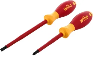 Wiha 33580 2 Piece Insulated SoftFinish Slotted and Phillips Screwdriver Set