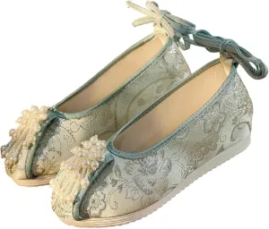 Women Chinese Style Hanfu Shoes Embroidered Ballet Flats Mary Janes