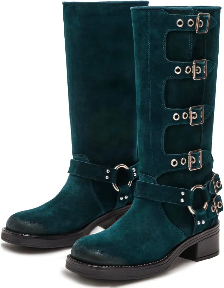 Women Low Chunky Heel Ankle Booties Round Toe Side Zipper Short Boots Vintage 1 inch Block Heel Ankle Boots Distressed Slouchy Short Boots Mid Calf Retro Casual Comfy 4-11 M US