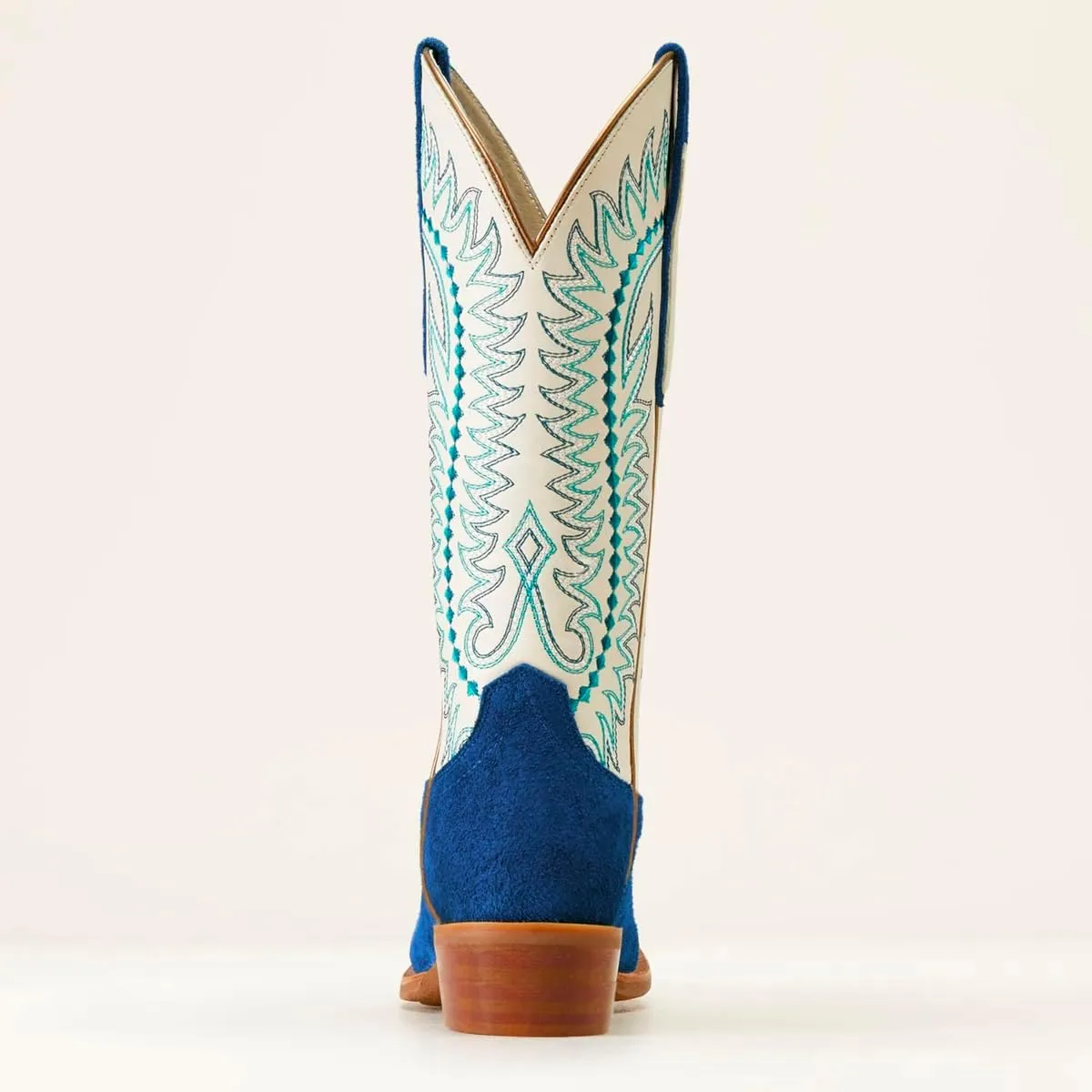Women Mid Calf Cowboy Boots Embroidered Square Toe Chunky Heel Western Boots Calf High Two Tone 2” Stacked Heel Cowgirl Calf Boots Patchwork Matte Suede Pull On Wide Calf 4-11 M US