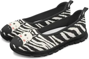 Women's Animals Slip On Sneakers Breathable Mesh Flats Shoes Lightweight Casual Walking Shoes for Shopping & Leisure Black Sole Size 6-11