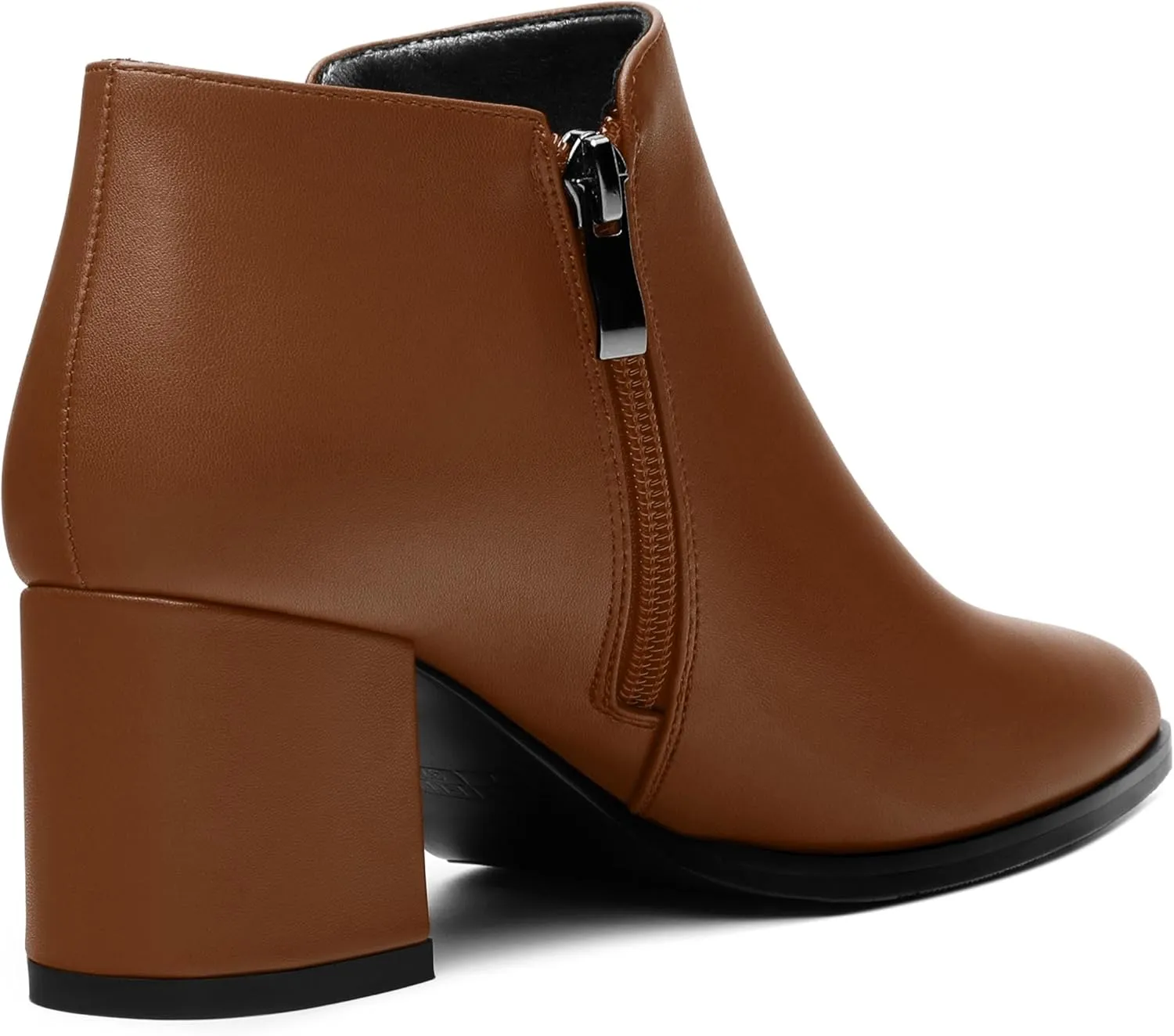 Women's Ankle Boots, Pointed Toe Chunky Heel Short Boots, Side Zipper and Elastic Ankle Booties, Mid Heel Shoes for Women