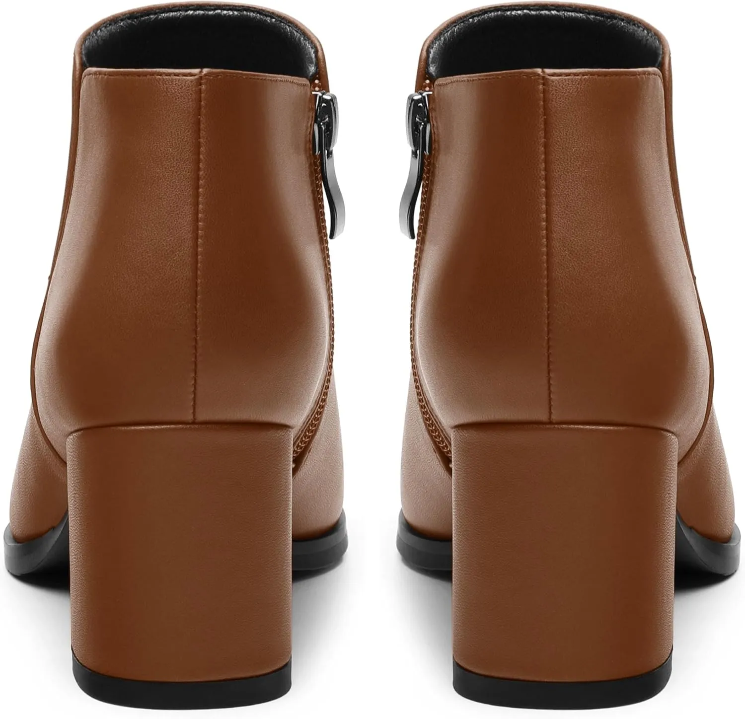 Women's Ankle Boots, Pointed Toe Chunky Heel Short Boots, Side Zipper and Elastic Ankle Booties, Mid Heel Shoes for Women