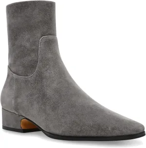 Women's Ankle Boots Square Toe Low Chunky Block Heel Booties Comfortable Short Boots Side Zipper Booties Shoes