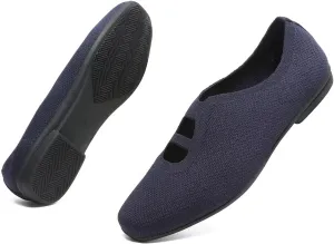 Women's Ballet Flat Knit Dressy Shoes Comfort Walking Work Slip-on Flats Ballerina Office Driving Shoes Low Wedge