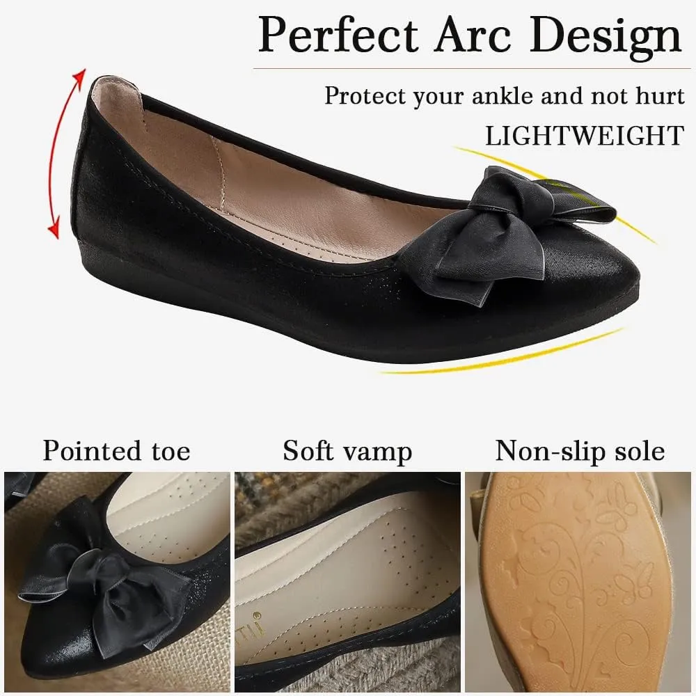 Women's Ballet Flats Foldable Casual Sparkly Rhinestone Wedding Comfort Slip on Walking Flat Shoes Ballerina Shoes