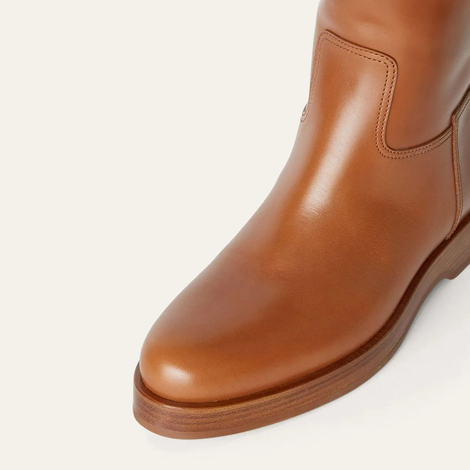 Women's Banana Knee High Boots Square Toe Chunky Block Heel Comfortable Low Heel Pull on Wide Calf Riding Long Boots for Women