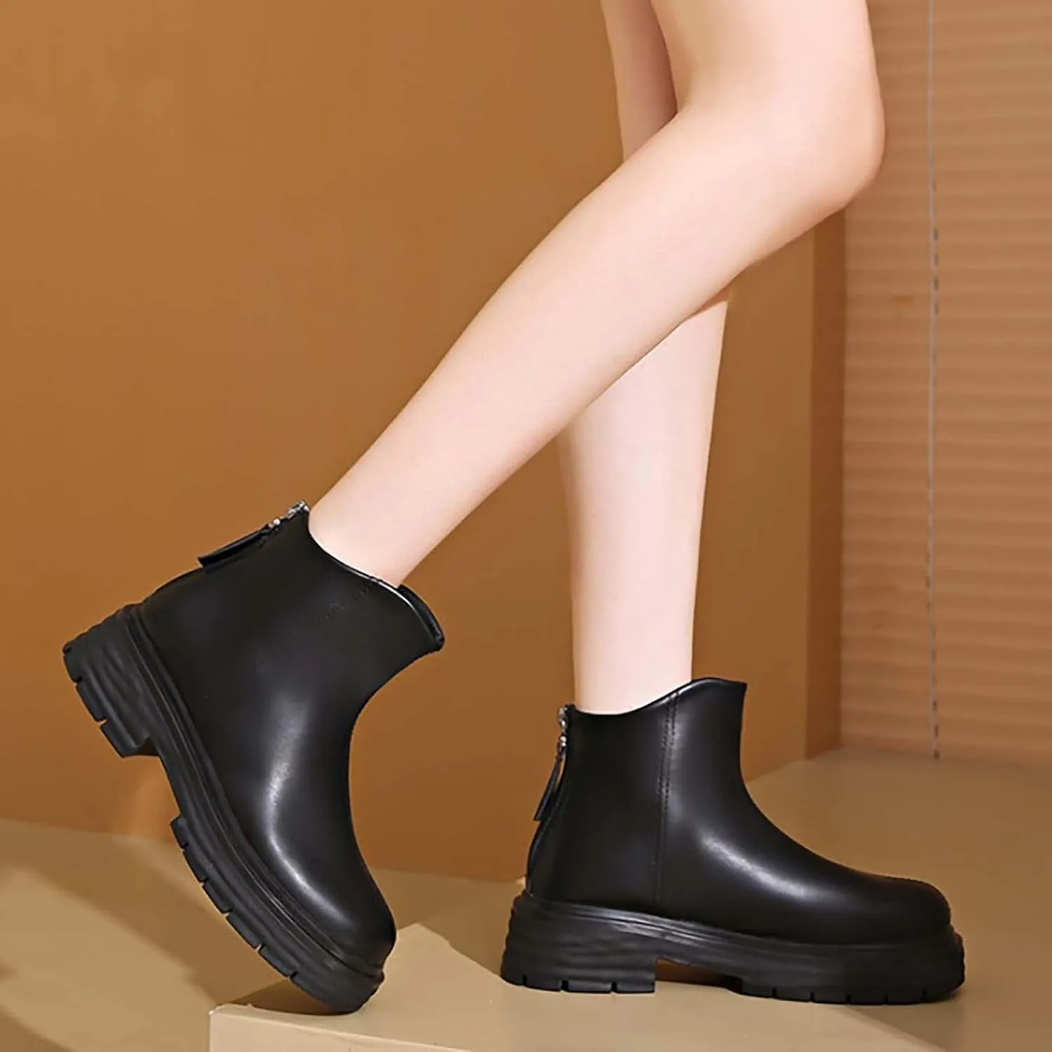 Womens Black Ankle Boots Country Boots Womens Work Boot Lady Boots for Women On Womens Flat Black Ankle Boots Ankle Bootie for Women Low Heel