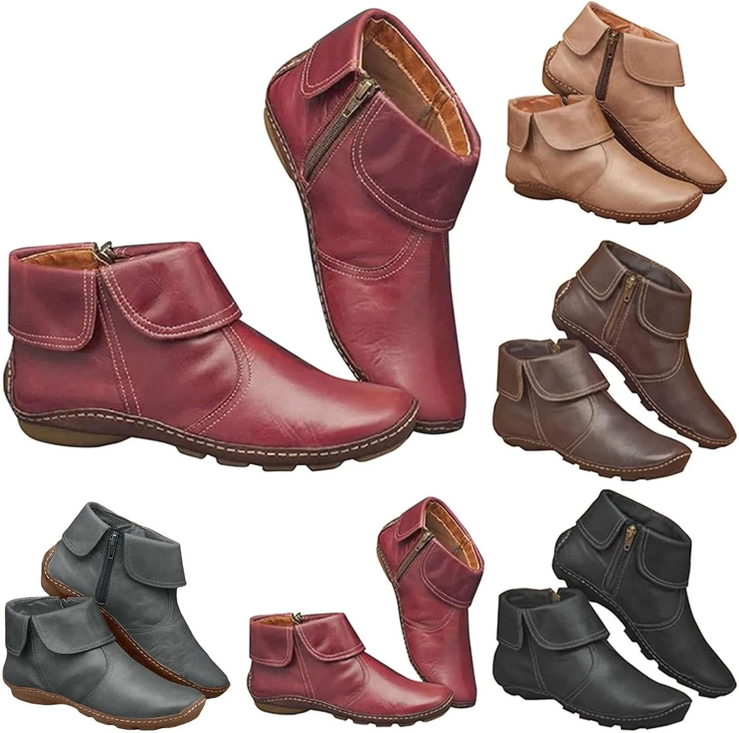 Womens Boots Ankle Ankle Rain Boots Pointed Toe Booties for Women Women Dress Low Heel Womens Western Leather Booties and Ankle Boots Womens Black Ankle Mid Calf Boots Low Heel