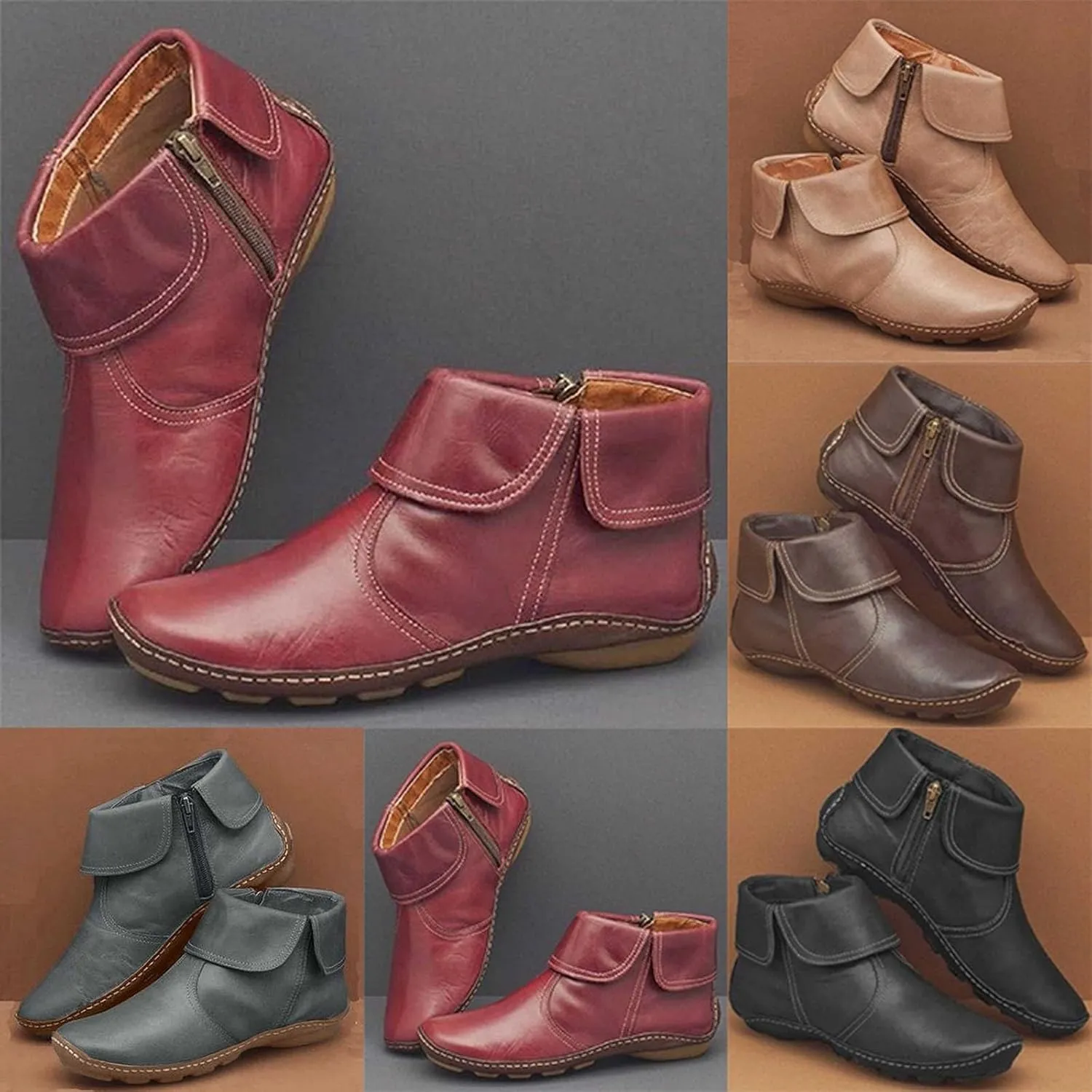 Womens Boots Ankle Ankle Rain Boots Pointed Toe Booties for Women Women Dress Low Heel Womens Western Leather Booties and Ankle Boots Womens Black Ankle Mid Calf Boots Low Heel
