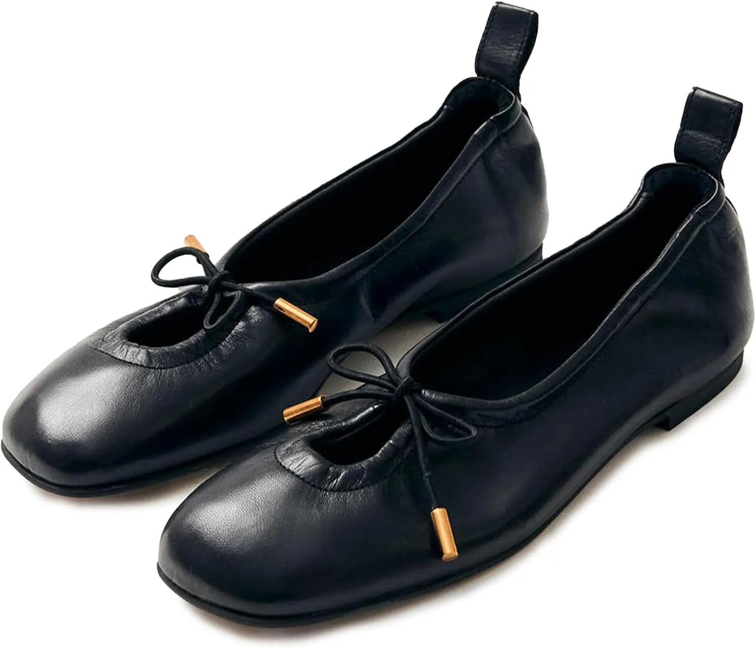 Womens Bow Ballet Flats Cute Square Toe Lace Up Bow Mary Jane Flats Slip On Casual Mary Ballerina Shoes