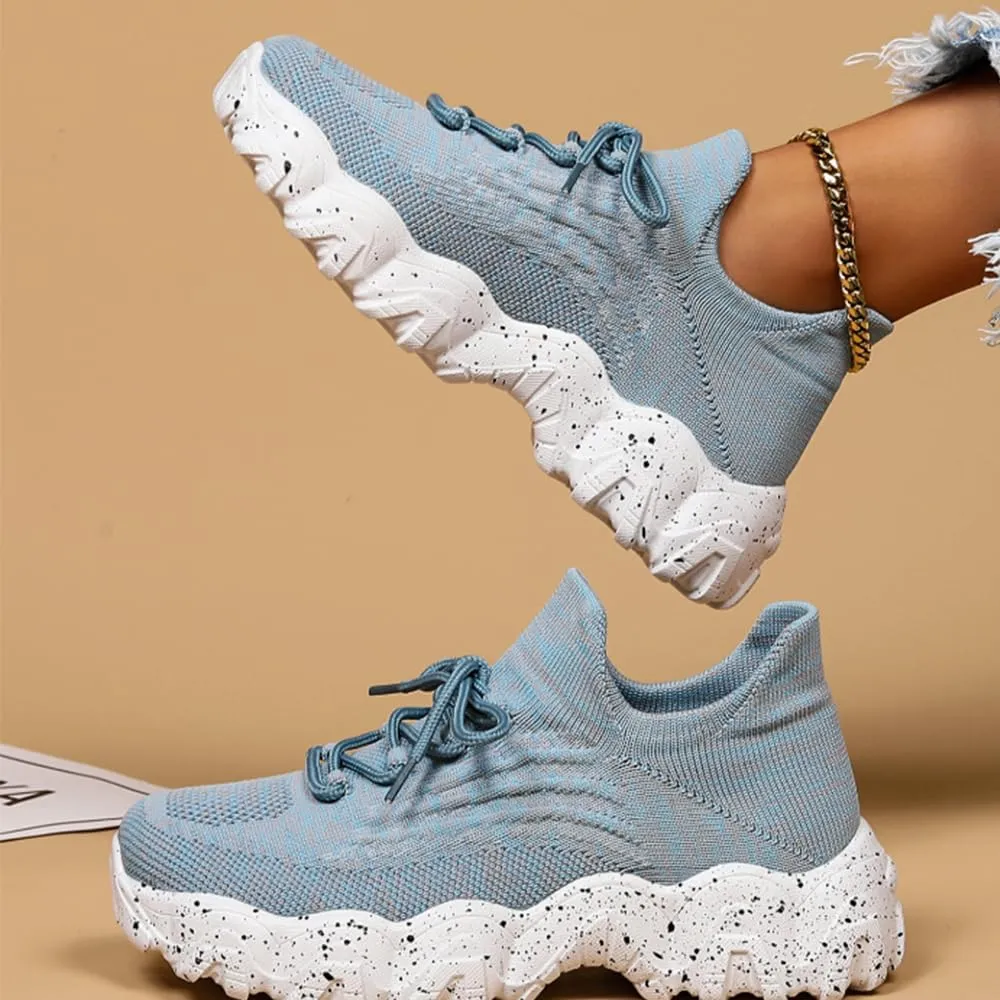 Women's Breathable Mesh Casual Sneakers – Lace-Up and Slip-On Design, Low-Top Summer Shoes for Comfort and Style
