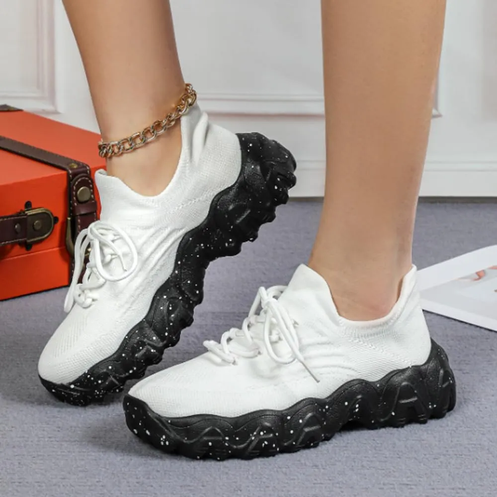 Women's Breathable Mesh Casual Sneakers – Lace-Up and Slip-On Design, Low-Top Summer Shoes for Comfort and Style