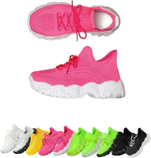 Women's Breathable Mesh Casual Sneakers – Lace-Up and Slip-On Design, Low-Top Summer Shoes for Comfort and Style