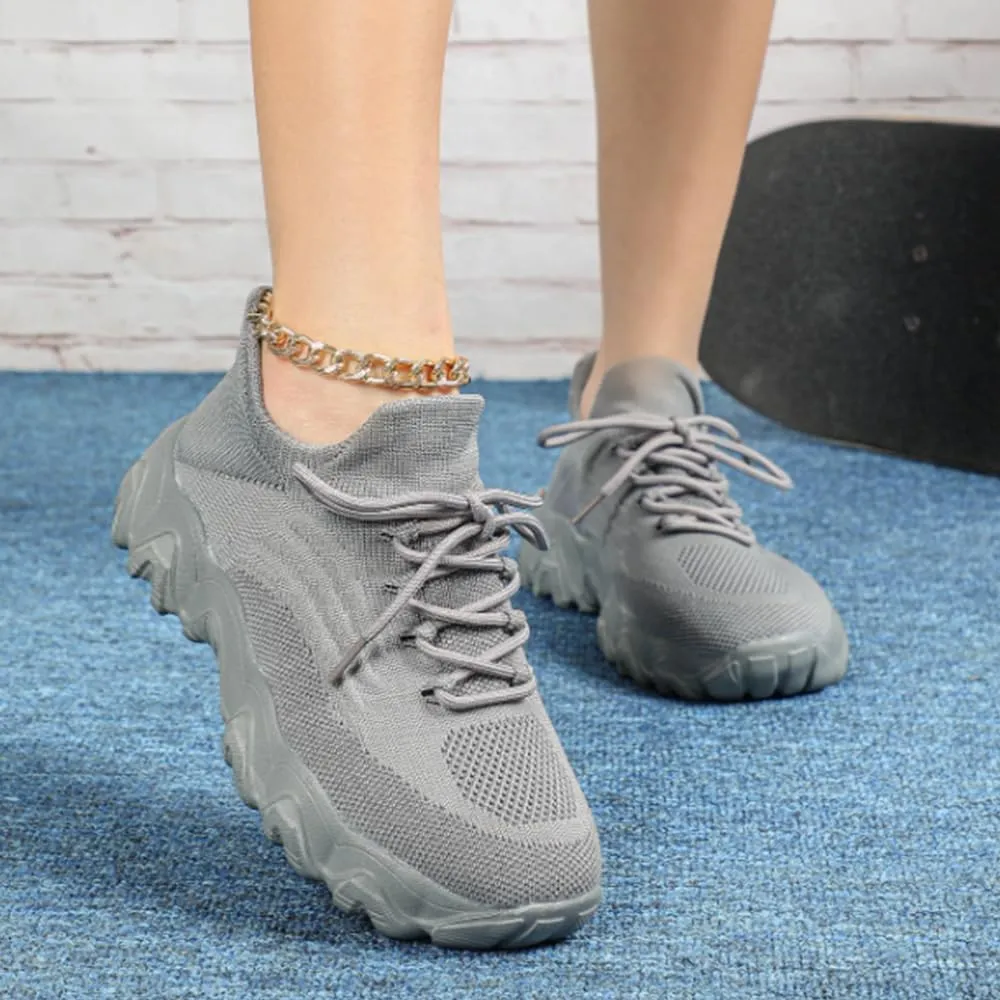 Women's Breathable Mesh Casual Sneakers – Lace-Up and Slip-On Design, Low-Top Summer Shoes for Comfort and Style